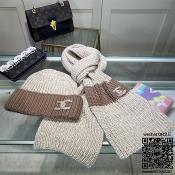샤넬 CHANEL 모자 목도리 장갑 세트