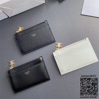 셀린느 CELINE  트리옹프 참 지퍼 카드 지갑 - 그레인 카프스킨