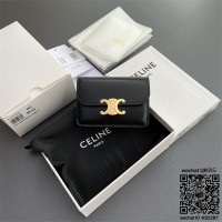 셀린느 CELINE 트리옹프 플랩 카드 지갑 - 샤이니 카프스킨 10I583