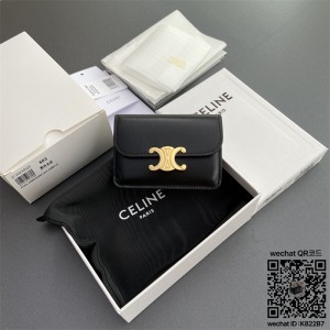 셀린느 CELINE 트리옹프 플랩 카드 지갑 - 샤이니 카프스킨 10I583