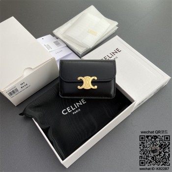 셀린느 CELINE 트리옹프 플랩 카드 지갑 - 샤이니 카프스킨 10I583