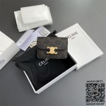 셀린느 CELINE 트리옹프 플랩 카드 지갑 - 샤이니 카프스킨 10I583