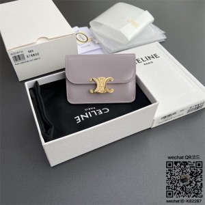 셀린느 CELINE 트리옹프 플랩 카드 지갑 - 샤이니 카프스킨 10I583