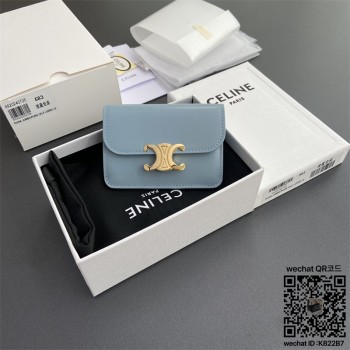 셀린느 CELINE 트리옹프 플랩 카드 지갑 - 샤이니 카프스킨 10I583