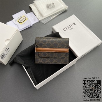 셀린느 CELINE 명함 지갑 - 트리옹프 캔버스 & 램스킨 10E242