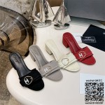 샤넬 힐 샌들 슬리퍼