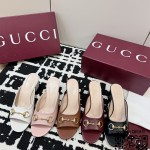 구찌 힐 샌들 슬리퍼