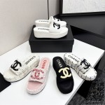 샤넬 힐 샌들 슬리퍼