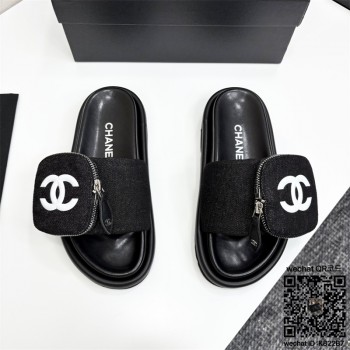 샤넬 힐 샌들 슬리퍼