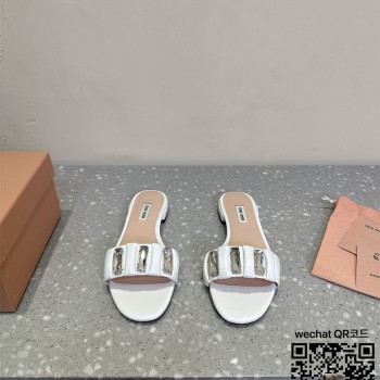 미우미우 힐 샌들 슬리퍼