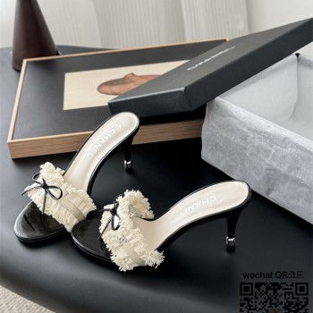 샤넬 힐 샌들 슬리퍼