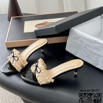 샤넬 힐 샌들 슬리퍼