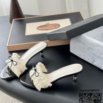 샤넬 힐 샌들 슬리퍼