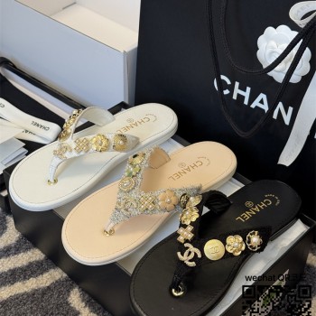 샤넬 힐 샌들 슬리퍼