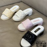 샤넬 힐 샌들 슬리퍼