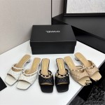 샤넬  힐 샌들 슬리퍼