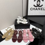 샤넬  힐 샌들 슬리퍼