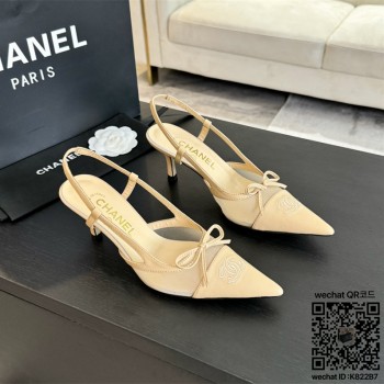 샤넬  힐 샌들 슬리퍼