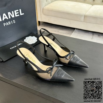 샤넬  힐 샌들 슬리퍼