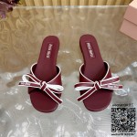 미우미우 힐 샌들 슬리퍼