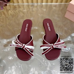 미우미우 힐 샌들 슬리퍼
