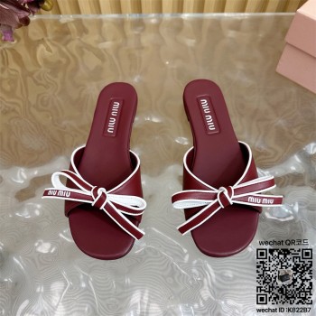 미우미우 힐 샌들 슬리퍼