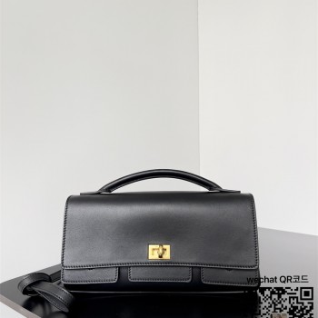 발렌시아가 여성 벨 에어 스몰 클러치 온 스트랩 다크