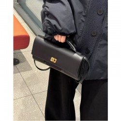 발렌시아가 여성 벨 에어 스몰 클러치 온 스트랩 다크