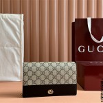 구찌 GUCCI GG 마몽체인 달린 바이컬러 지갑 크로스백 497985
