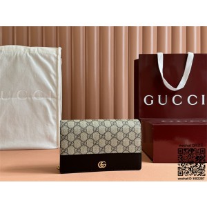 구찌 GUCCI GG 마몽체인 달린 바이컬러 지갑 크로스백 497985