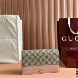 구찌 GUCCI GG 마몽체인 달린 바이컬러 지갑 크로스백 497985