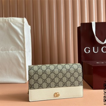 구찌 GUCCI GG 마몽체인 달린 바이컬러 지갑 크로스백 497985