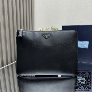 프라다  라지 사피아노 가죽 파우치 2NH023
