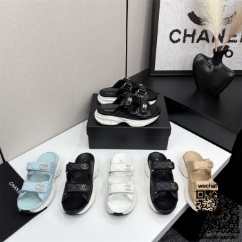 샤넬 힐 샌들 슬리퍼