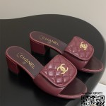 샤넬  힐 샌들 슬리퍼