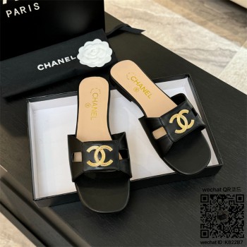 샤넬  힐 샌들 슬리퍼