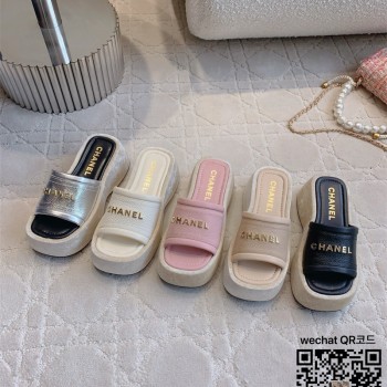 샤넬 힐 샌들 슬리퍼