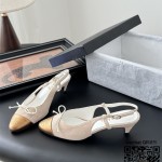 샤넬 힐 샌들 슬리퍼