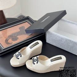 샤넬 힐 샌들 슬리퍼