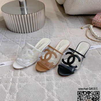 샤넬 힐 샌들 슬리퍼