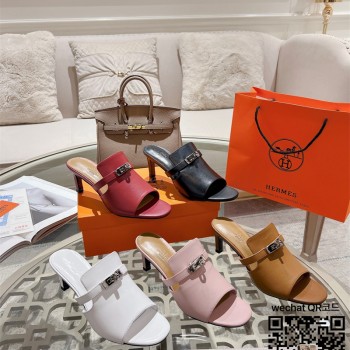 에르메스 HERMES 힐 샌들 슬리퍼