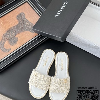 샤넬 힐 샌들 슬리퍼