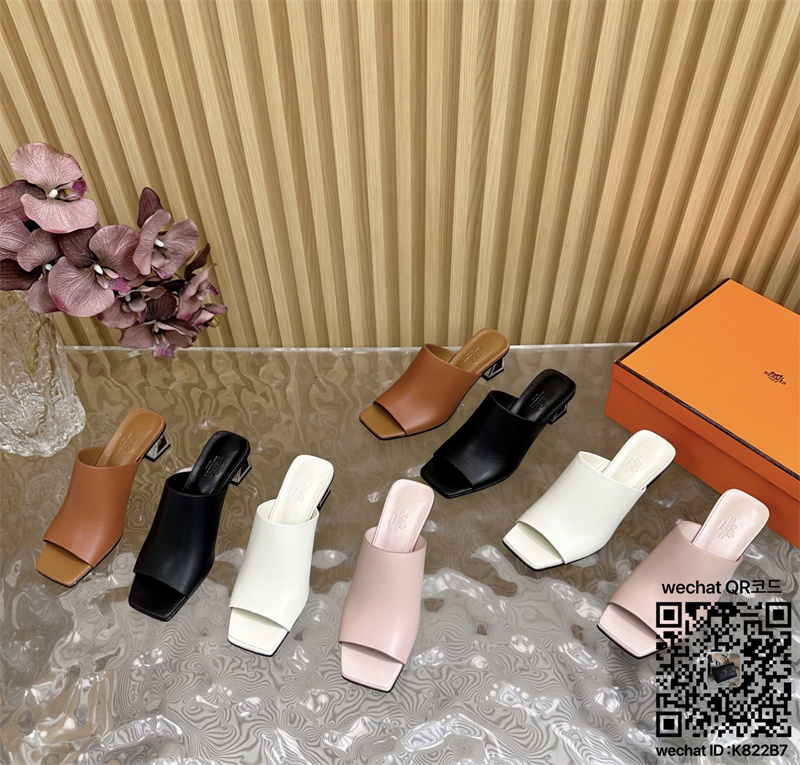 에르메스 힐 샌들 슬리퍼