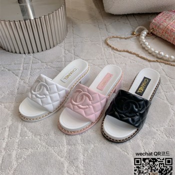 샤넬  힐 샌들 슬리퍼