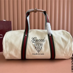 구찌 남자 라지 프린트 캔버스 더플백 816866