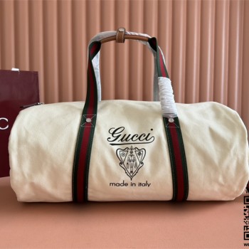 구찌 남자 라지 프린트 캔버스 더플백 816866