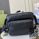 구찌 GG 남녀공용 스퀘어 레더 크로스바디백 블랙 782764