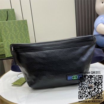 구찌 GG 크리스탈 벨트 백 블랙 GG 크리스탈 캔버스  779822