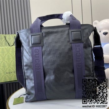 구찌 779816 블랙 매트 GG 크리스탈 캔버스 토트백