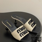 미우미우 힐 샌들 슬리퍼